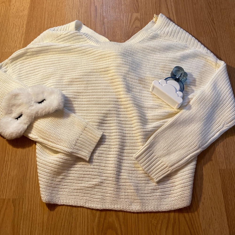 Knitted white sweater